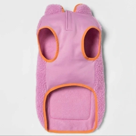 Dog Purple Orange Fuzzy Sherpa Warm Pullover Vest Pocket Size Small to 20lbs - Picture 3 of 6